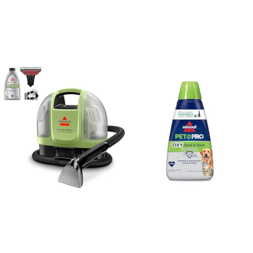 BISSELL Little Green Mini Cordless Portable Carpet and Upholstery Deep Cleaner, Car/Auto Detailer, with HydroRinse Self-Cleaning Tool and 4" Tough Stain Tool, 4015