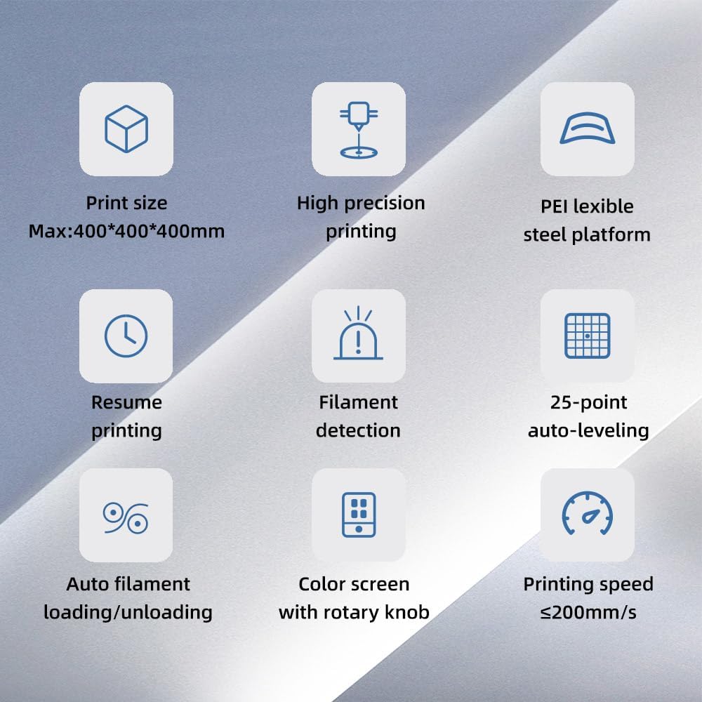 Voxelab Upgraded Aquila X3 Max, FDM 3D Printer 25-Point Auto Leveling and Removable Magnetic PEI Steel Platform, Speed up to 200mm/s, 400×400×400mm Printing Size