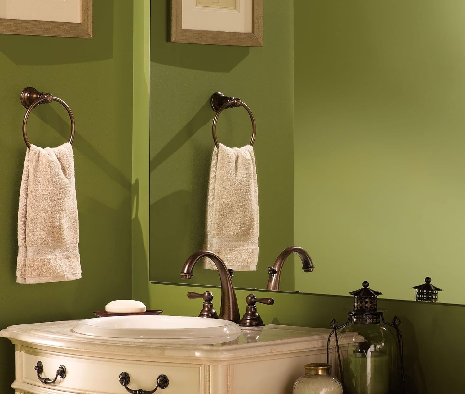 Moen Kingsley Oil Rubbed Bronze Two-Handle Widespread High-Arc Bathroom Faucet, Valve Required, T6125ORB