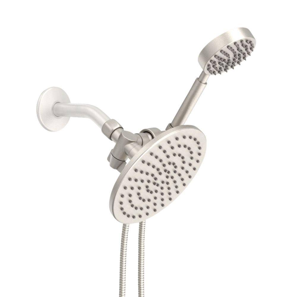 All Metal Dual Shower Head Combo with Hand Held and Rain Shower Head, 2.5 GPM Brushed Nickel