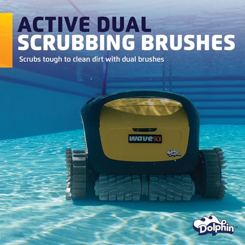 Dolphin W20 Automatic Robotic Pool Vacuum Cleaner Includes Remote Control and Caddy, Floor Cleaning Only, Ideal for Commercial Shallow Depth Pools up to 78 FT in Length