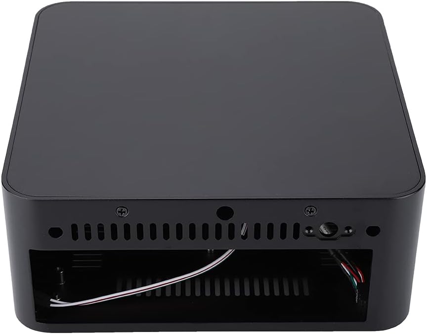 Mini ITX Computer Case, Aluminum Alloy HTPC Case, Mini PC Computer Case L80 with The Heightening Design, for The ITX Motherboard(Black, USB2.0)