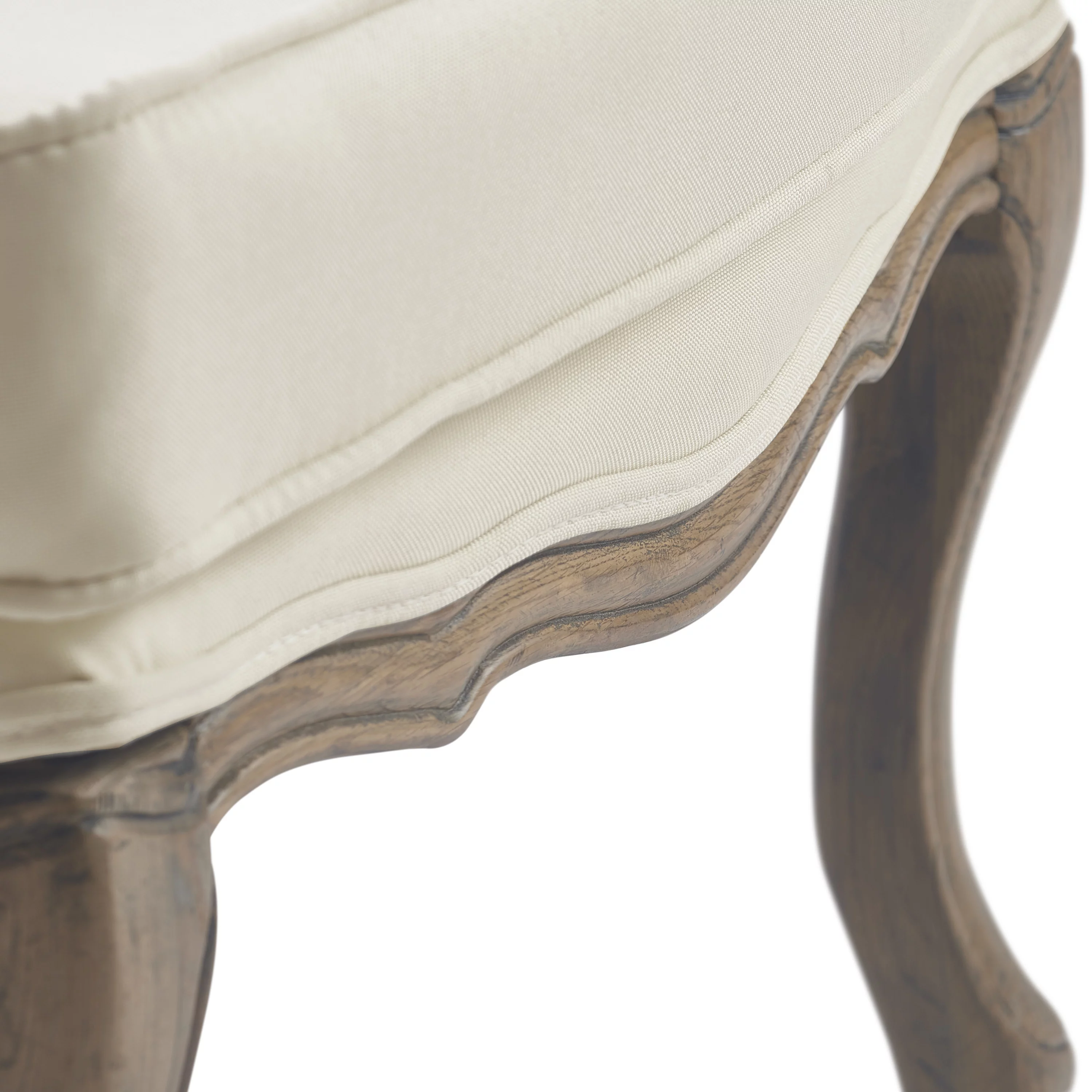 Finch Louis French Country Upholstered Accent Armchair, Cream Color