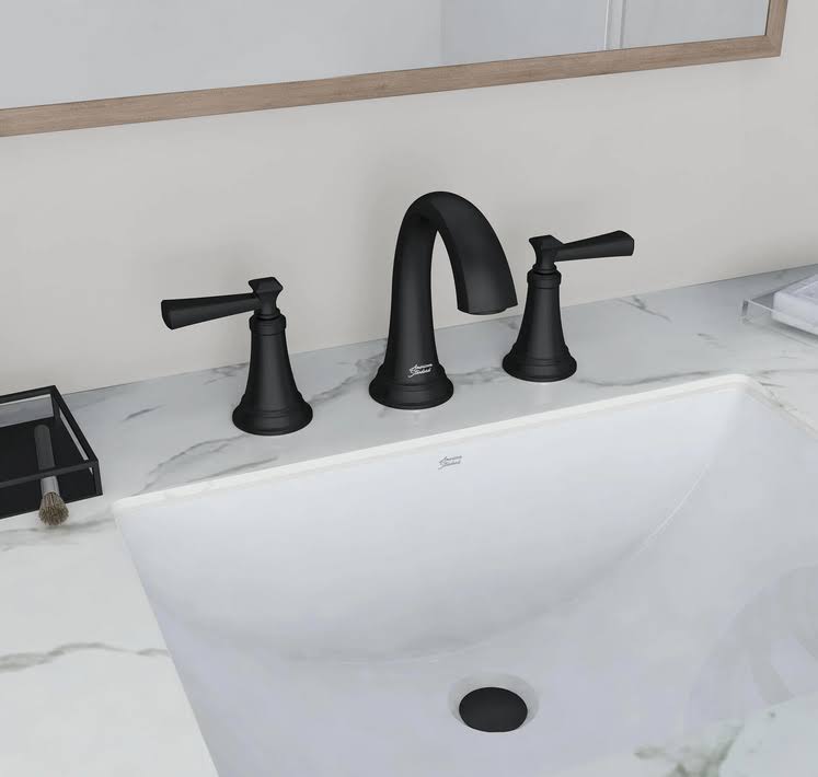 American Standard Rumson 8 in Widespread 2-Handle Bathroom Faucet in Matte Black