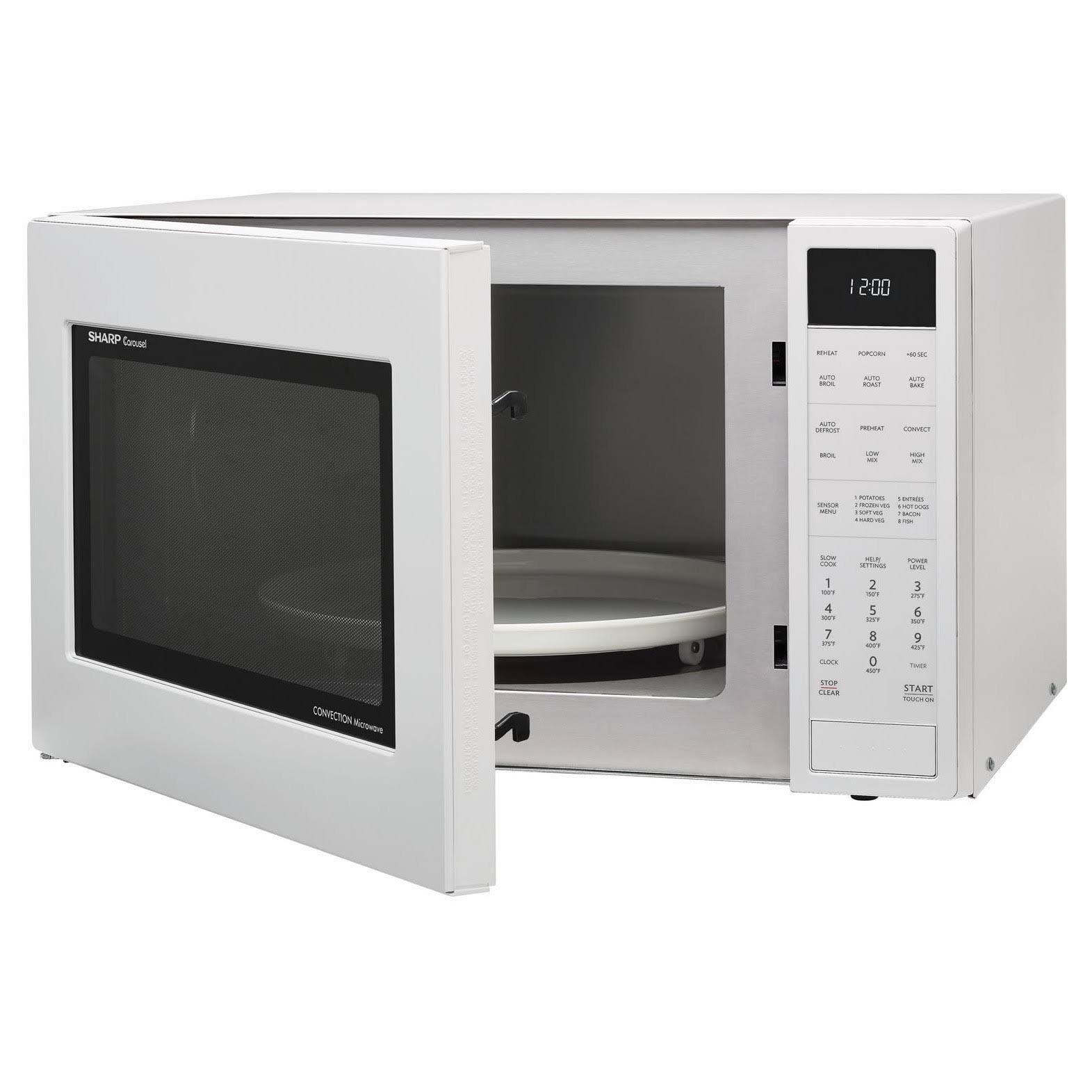 Sharp Carousel Countertop Convection + Microwave Oven 1.5 CU. FT. 900W with Matte White Finish