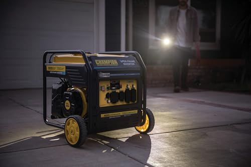 Champion Power Equipment 9000-Watt Electric Start Tri Fuel Home Backup Portable Open Frame Inverter Generator with Quiet Technology and CO Shield