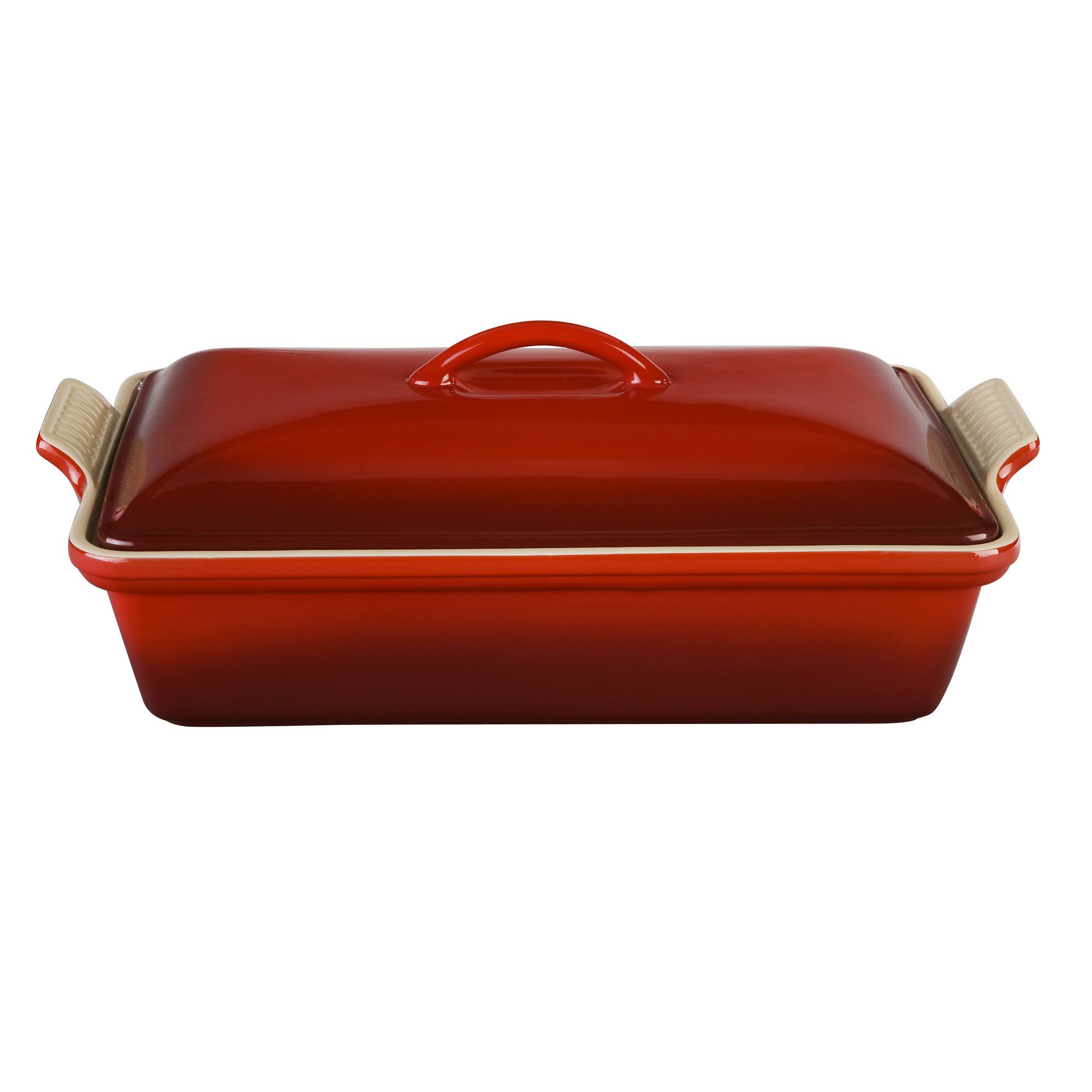 Le Creuset Heritage Stoneware Covered Rectangular Casserole, 4-Quart, Marine