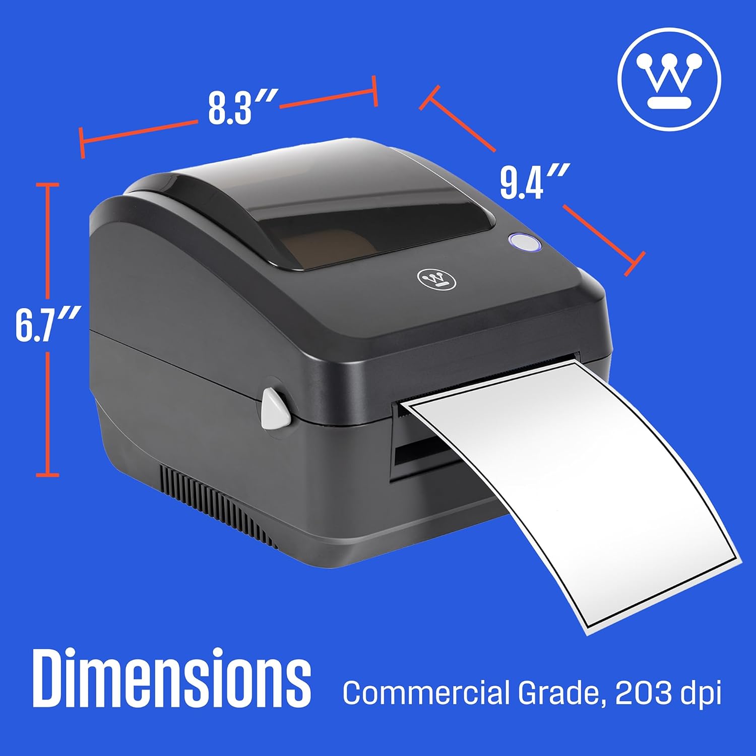 Westinghouse Direct Thermal Label Printer USB, Commercial grade, Compatible with USPS, UPS, FedEx, eBay, Shopify, Amazon, & More, Desktop Label Printer for Packages, includes Sample 4x6 Labels