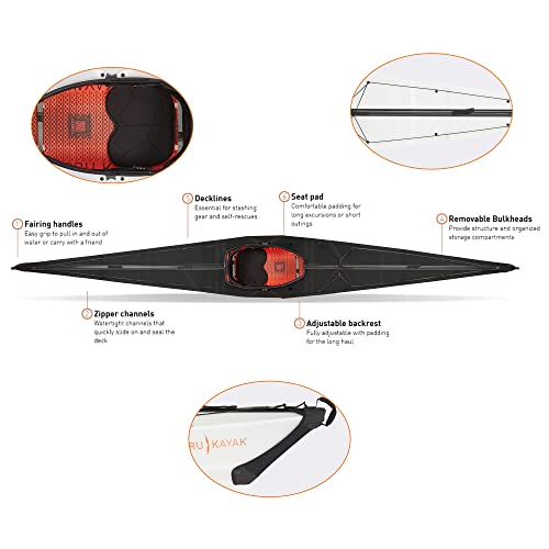 Oru Kayak Foldable Kayak Coast XT | Stable, Durable, Lightweight - Lake, River, and Ocean Kayaks - Advanced - Size (unfolded)