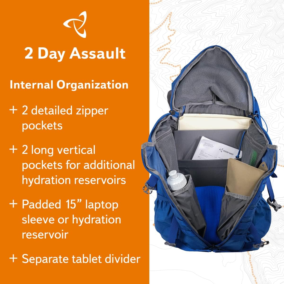 Mystery Ranch 2 Day Assault Pack Color: Indigo, Size: S/M