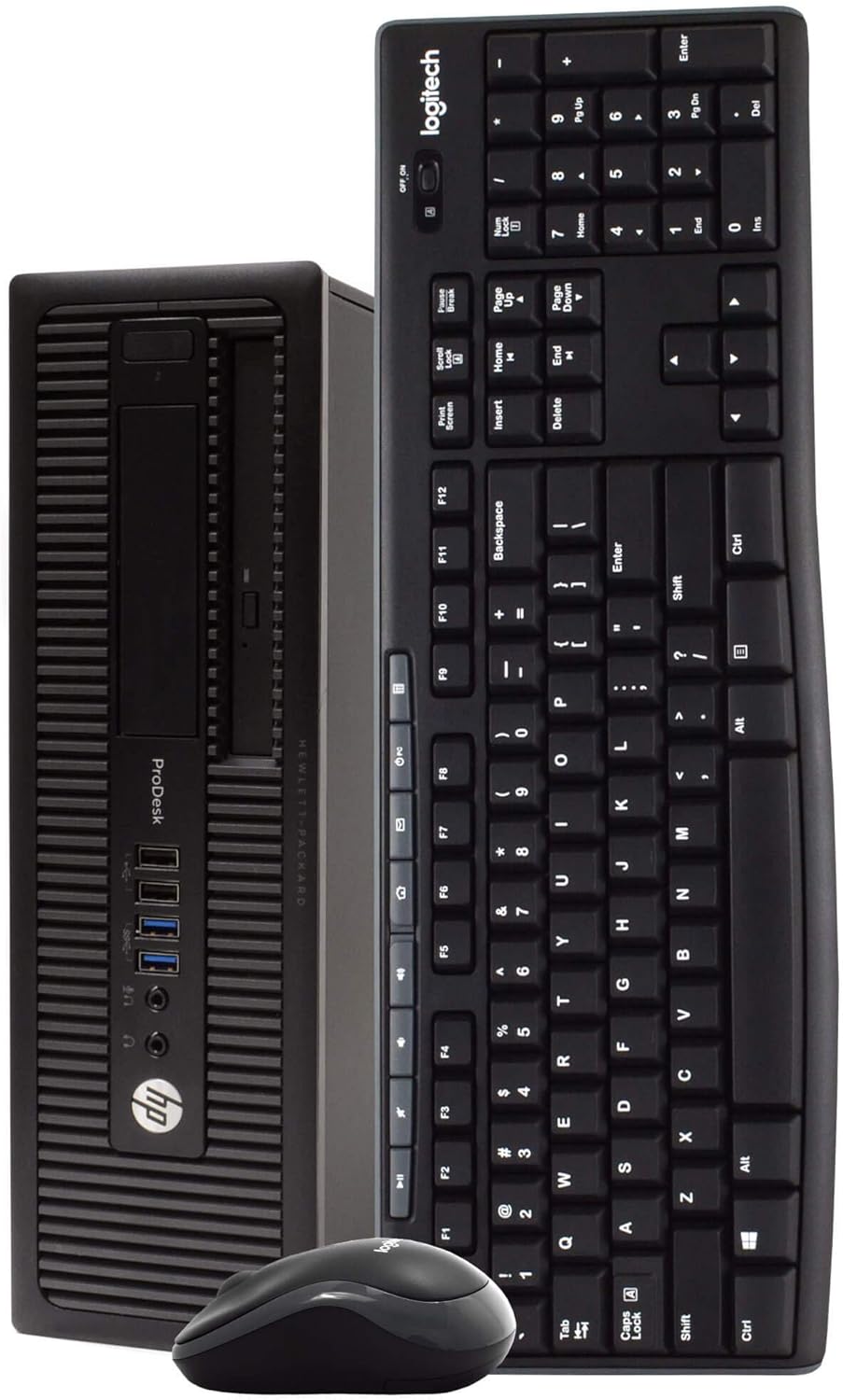 HP ProDesk 600G1 Desktop Computer PC, Intel Quad-Core i5, 500GB HDD Storage, 4GB DDR3 RAM, Windows 10 Home, DVD, WiFi, New 24in Monitor, Wireless Keyboard and Mouse (Renewed)