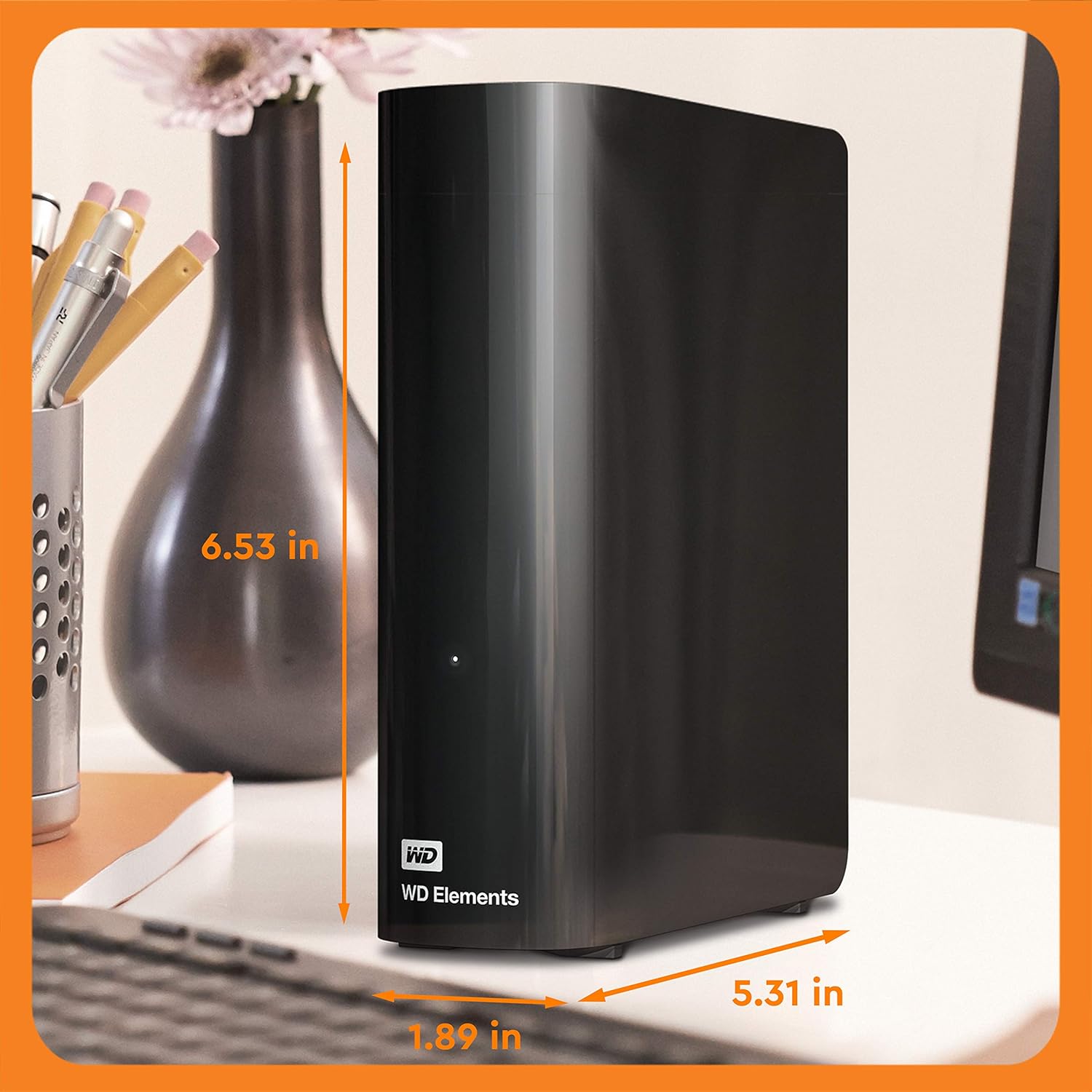 Western Digital 4TB Elements Desktop External Hard Drive, USB 3.0 for plug-and-play storage - Western DigitalBWLG0040HBK-NESN