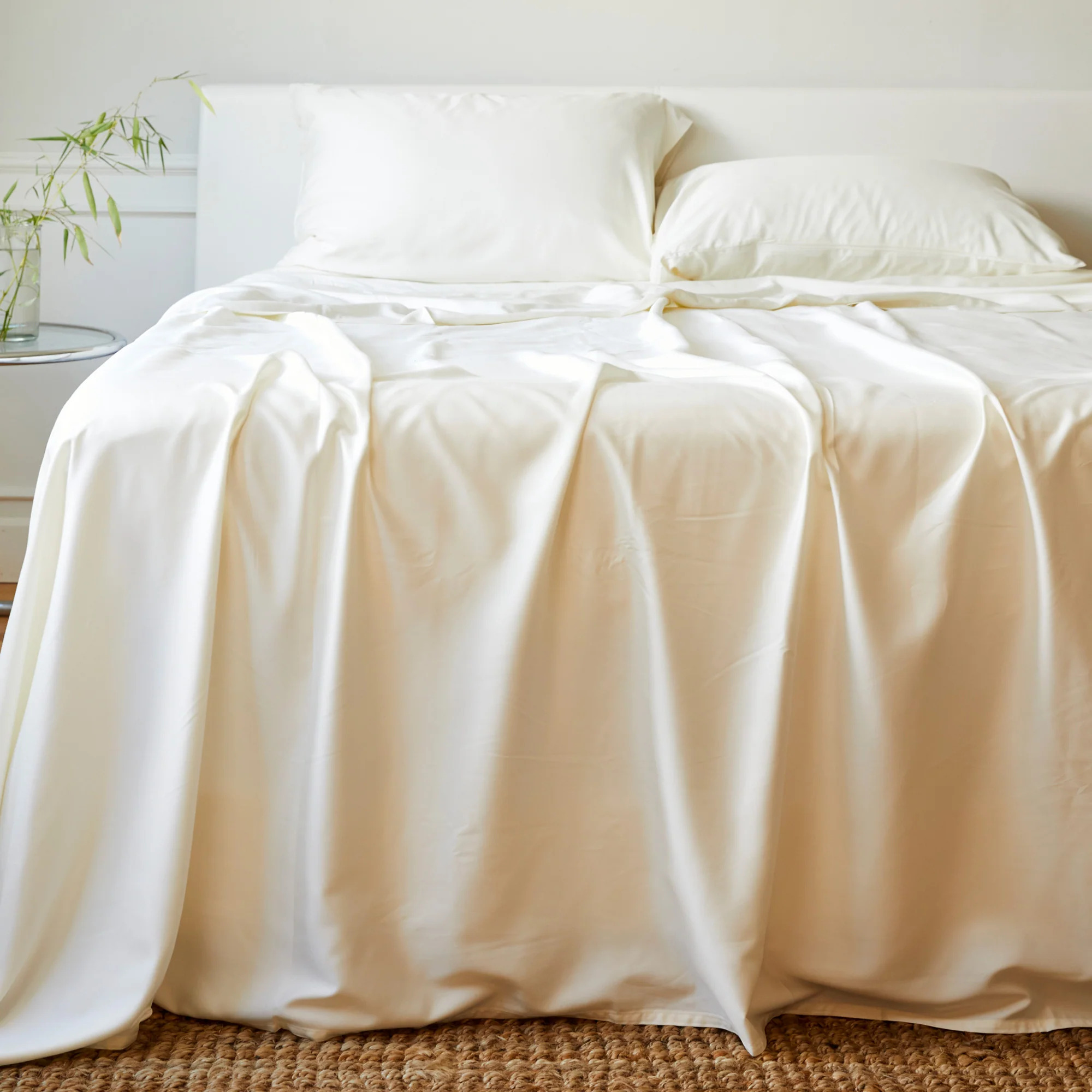 BedVoyage Luxury 100% viscose from Bamboo Bed Sheet Set, Queen - Platinum