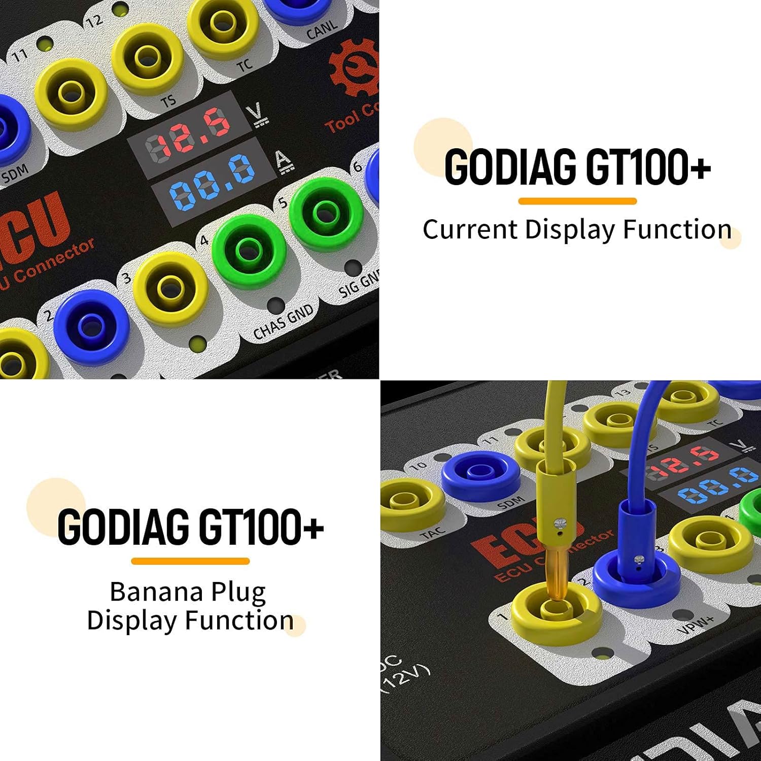 Godiag GT100+ OBDII Breakout Box, OBD CAN Breakout Box, OBDII Protocol Detector ECU Bench Tool