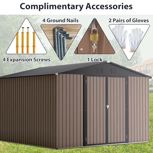 6x4 Ft Outdoor Storage Shed, Heavy-Duty All-Weather Tool Shed with Lockable Doors, Durable Resin Construction for, Patio & Backyard Organization Black