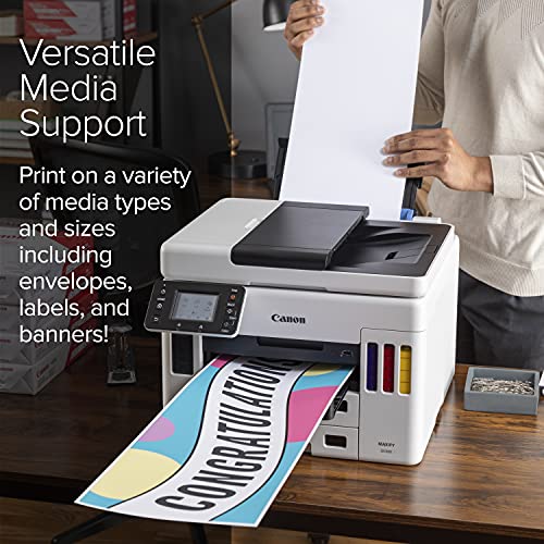 Canon Megatank GX7120 Wireless All-in-One Printer, Print, Copy, Scan and Fax with 2.7" LCD Touch Screen and Auto Document Feeder, White