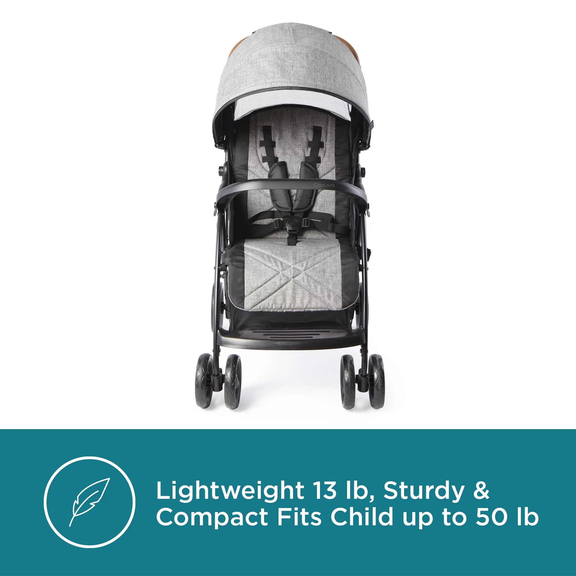 Contours Quick® Lightweight Travel Stroller, Compact Newborn Stroller, Gray