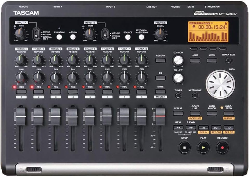 Tascam DP-03SD Digital Portastudio 8-Track Recorder Bundle with 16GB Memory Card