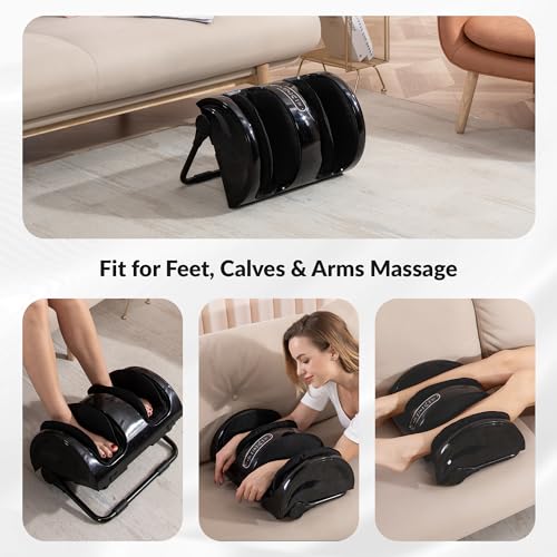 Snailax Foot Massager with Heat, Shiatsu Feet and Calf Massager Machine for Plantar Fasciitis, Neuropathy, Improve Circulation, Foot Leg Massager with Remote Control