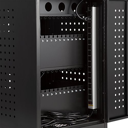 Learniture Structure Series 30-Device Mobile Charging Station for Laptops and Tablets, Lockable Charging Cart with Wheels for 30 Tablets/Chromebooks, Black