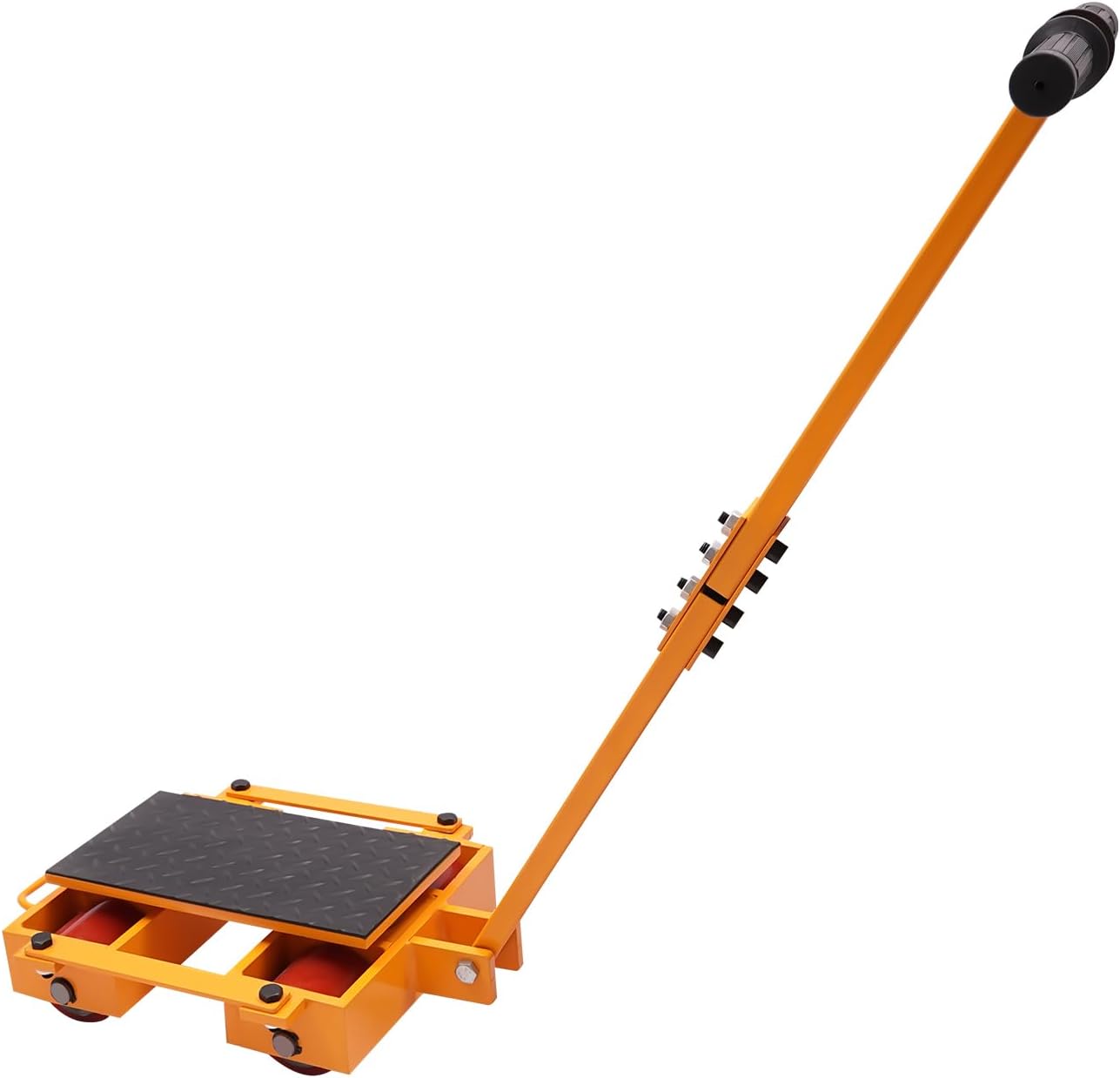 Machinery Mover 6T Machinery Skate Dolly with Steering Handle 13200lbs Machinery Moving Skate with 4 Wheels Heavy Duty Industrial Moving Equipment Yellow, 1pc