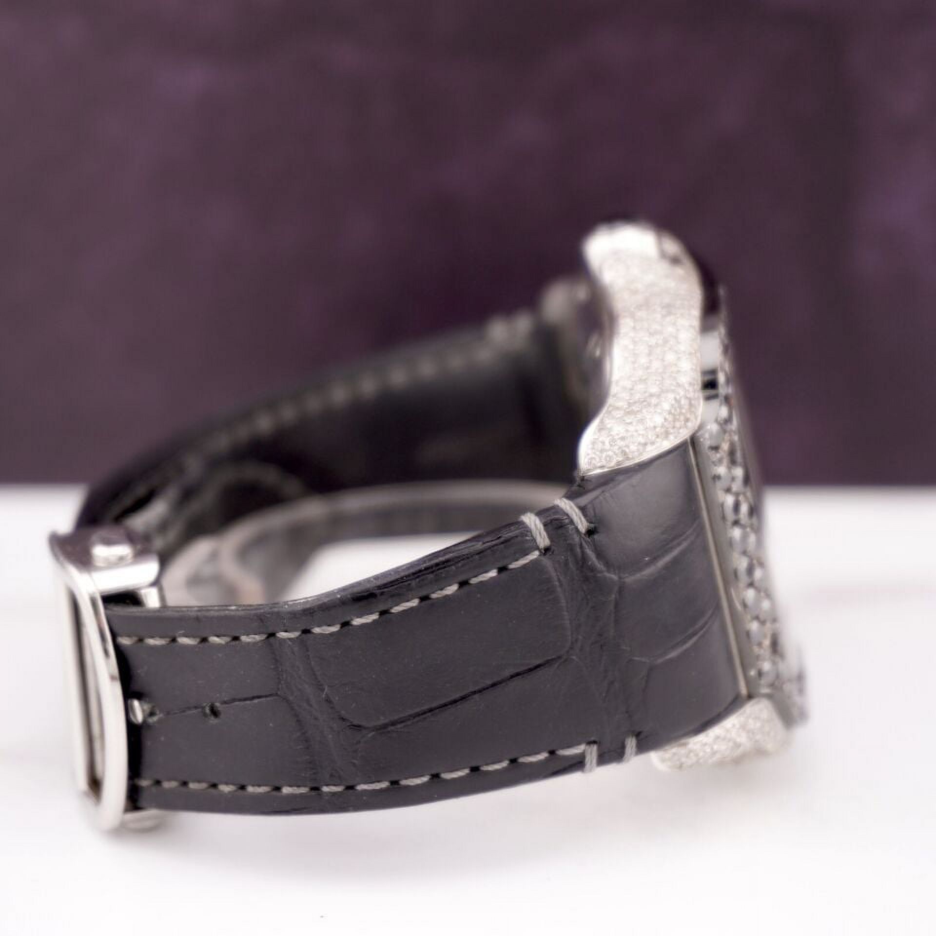 Cartier Santos 43mm Chrono Men's Steel Watch ADLC Iced 9ct Diamonds WSSA0017