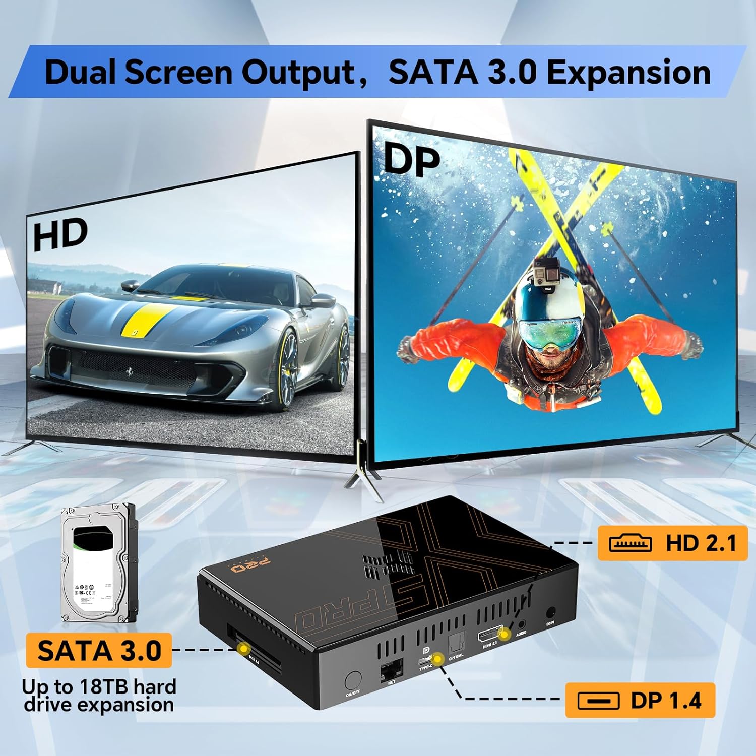 2024 Android TV Box 8GB 64GB Streaming Device Super Console X5 PRO Android 12.0 TV Box 8K@60fps Support AV1, 2.4G/5G WiFi 5 Ethernet,RK3588S Chipset with HDR10 BT5.0