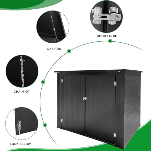 VINGLI Outdoor Storage Shed, Resin Storage Cabinet with Lockable Design, Weatherproof Tool Shed with HDPE Material, Resin Deck Box for Garden Tools, Pool Equipment, Garbage Cans, White (59 Cu.ft)