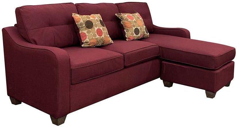 Cleavon II Sectional Sofa & 2 Pillows in Red Linen 53740