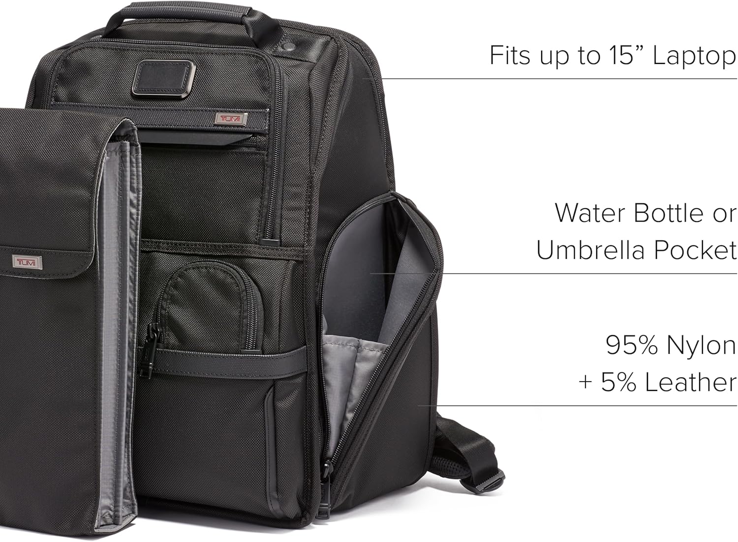 TUMI - Alpha Compact Laptop Bag Brief Pack - Travel Laptop Backpack for Business Tracer - Ballistic Nylon - Black