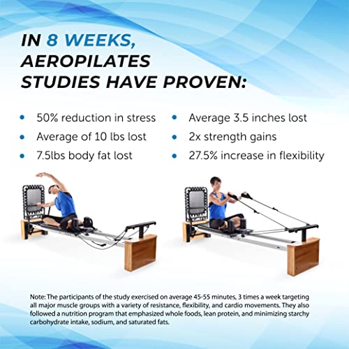 Stamina AeroPilates Pro Reformer Whole Body Resistance Padded Pilates Workout Machine with Cardio Rebounder for Home Workouts, Chrome Black