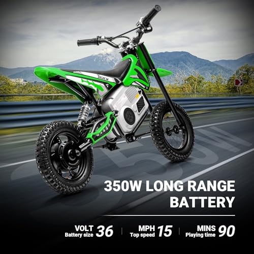 36V Electric Dirt Bike, 350W Motorcycle with Twist Grip Throttle, Dual Hand-Operated Brakes, Up to 15 MPH Speed, for Kids Aged 8-12, Pink