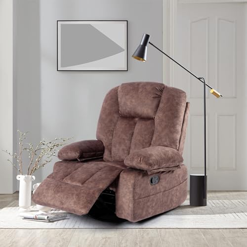 Recliner Chair Massage Rocker with Heated Modern Ergonomic Lounge 360 Degree Swivel Single Sofa Seat Living Room Lounge Recliners on Clearance Foam Filling