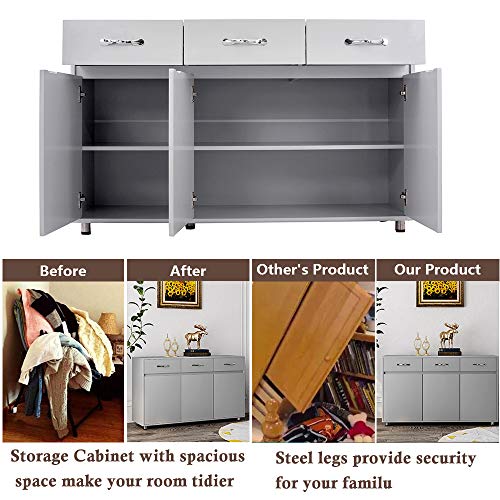 Buffet Sideboard with 3 Drawers and 3 Doors,Modern Wood Kitchen Server Storage Cabinet Cupboard,Bedroom Storage Drawer Organizer Console Tables Storage Drawer Unit,for Living Room, Dining Room