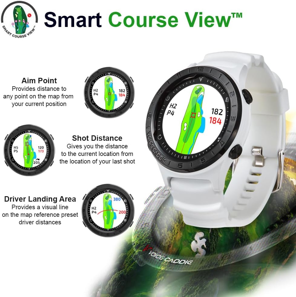 A2 Lightweight Hybrid Golf GPS Watch | Slope Mode, Color Touchscreen, Green Undulation | 40,000 Worldwide Preloaded Courses | Golf Watch for Men & Women