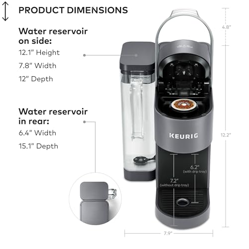 Keurig K-Supreme Single Serve K-Cup Pod Coffee Maker, MultiStream Technology, 4 Brew Sizes, 66oz Dual-Position Removable Reservoir, Black