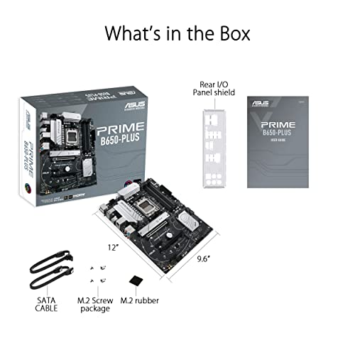 ASUS Prime B550-PLUS AMD AM4 Zen 3 Ryzen 5000 & 3rd Gen Ryzen ATX Motherboard (PCIe 4.0, ECC Memory, 1Gb LAN, HDMI 2.1, DisPlayPort 1.2 (4K@60HZ), Addressable Gen 2 RGB Header and Aura Sync).