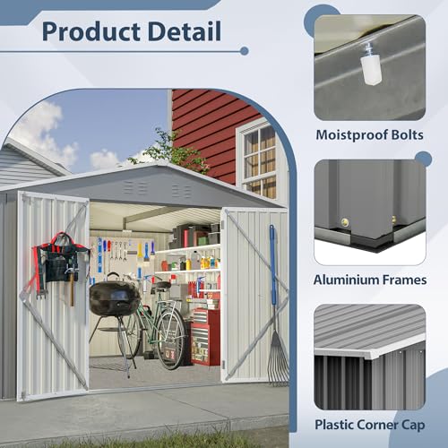 6x4 Ft Outdoor Storage Shed, Heavy-Duty All-Weather Tool Shed with Lockable Doors, Durable Resin Construction for, Patio & Backyard Organization Black