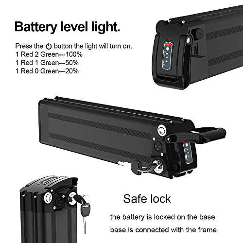 Ebike Battery 24V 36V 48V 10AH 13AH 15AH 18AH Silver Fish Lithium Ion Battery for 1000W/750W/700W/500W/350W/200W Electric Bike E-Bike Discharge Electric Bicycles