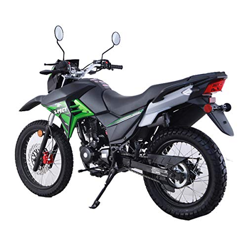 X-PRO X-Pect 200 14HP Engine Electronic Fuel Injection Dual Sport Motorcycle with 5-Speed Manual Transmission,19"/17" Wheels!(Green/Black)
