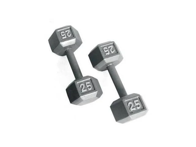 Cap Barbell Grey Solid Hex Dumbbell; 65 lbs