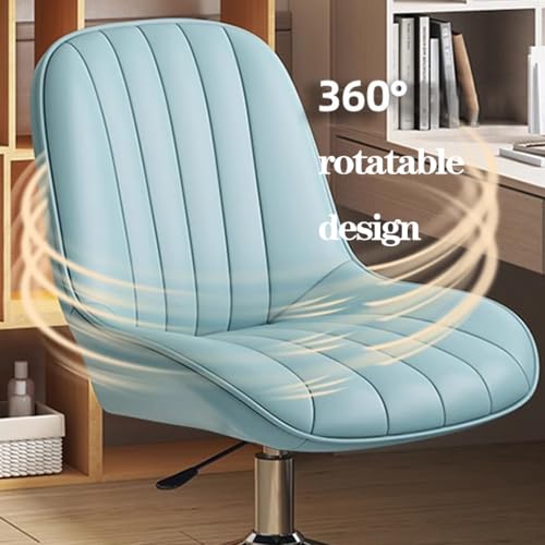 Criss Cross Chair with Wheels,Cross Legged Desk Chair with Adjustable Height,Ergonomic Swivel Vanity Chair Mid Back Computer Home Office Task Chairs(Gray)
