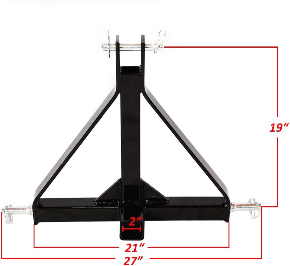 3 Point 2 Receiver Trailer Hitch Category 1 Tractor Tow Drawbar Adapter for BX Kubota, John Deere, LM25H WLM Tractor, NorTrac, Kioti, Yanmar, Cat
