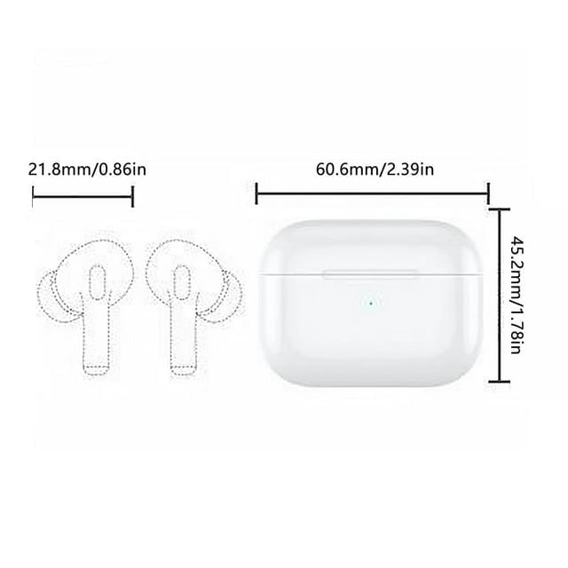 Air Pro 2nd Generation Wireless Earphones,Pod Wireless Earbuds with Charging Case,Dual Wheat Hybrid Noise Reduction ANC Original Shell, White