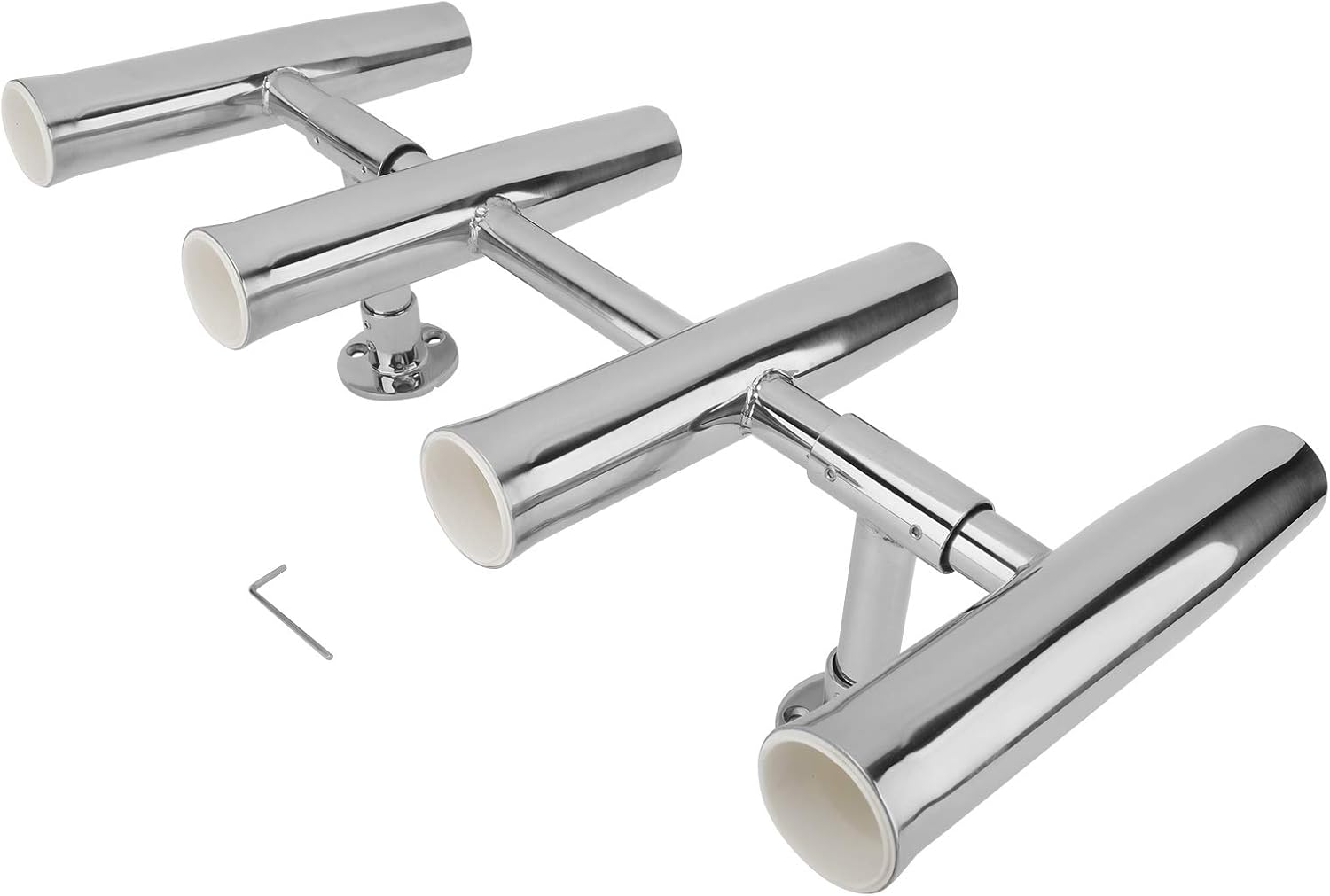 YaeMarine 4 Tube/5 Tube/6 Tube/8 Tube Adjustable Stainless Rocket Launcher Rod Holders, Can Be Rotated 360 Deg Pack of 2
