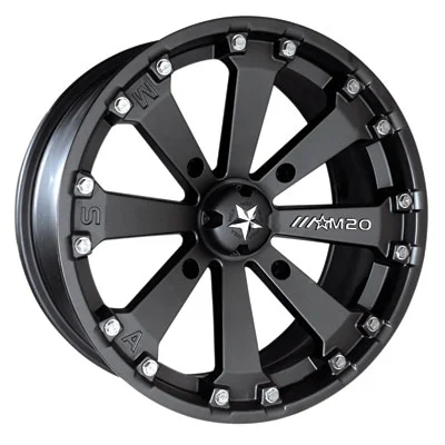 4/156 Motosport Alloys M20 Kore Wheel 14x7 3.5 + 3.5 Flat Black for Polaris SPORTSMAN ETX 2015