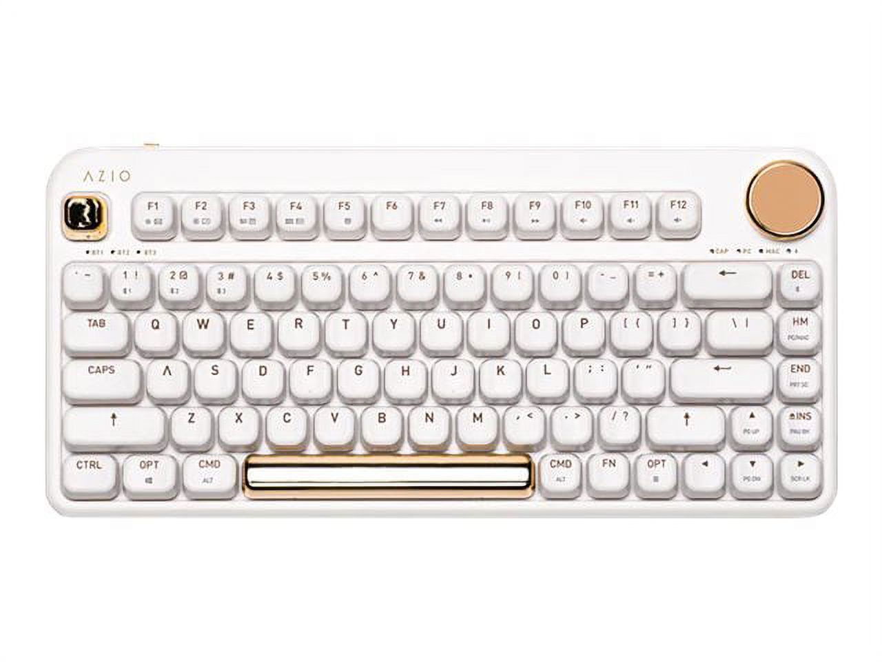 Azio IZO - Keyboard - backlit - wireless - USB-C, Bluetooth 5.0 - QWERTY - US - key switch: Gateron Blue - blossom white