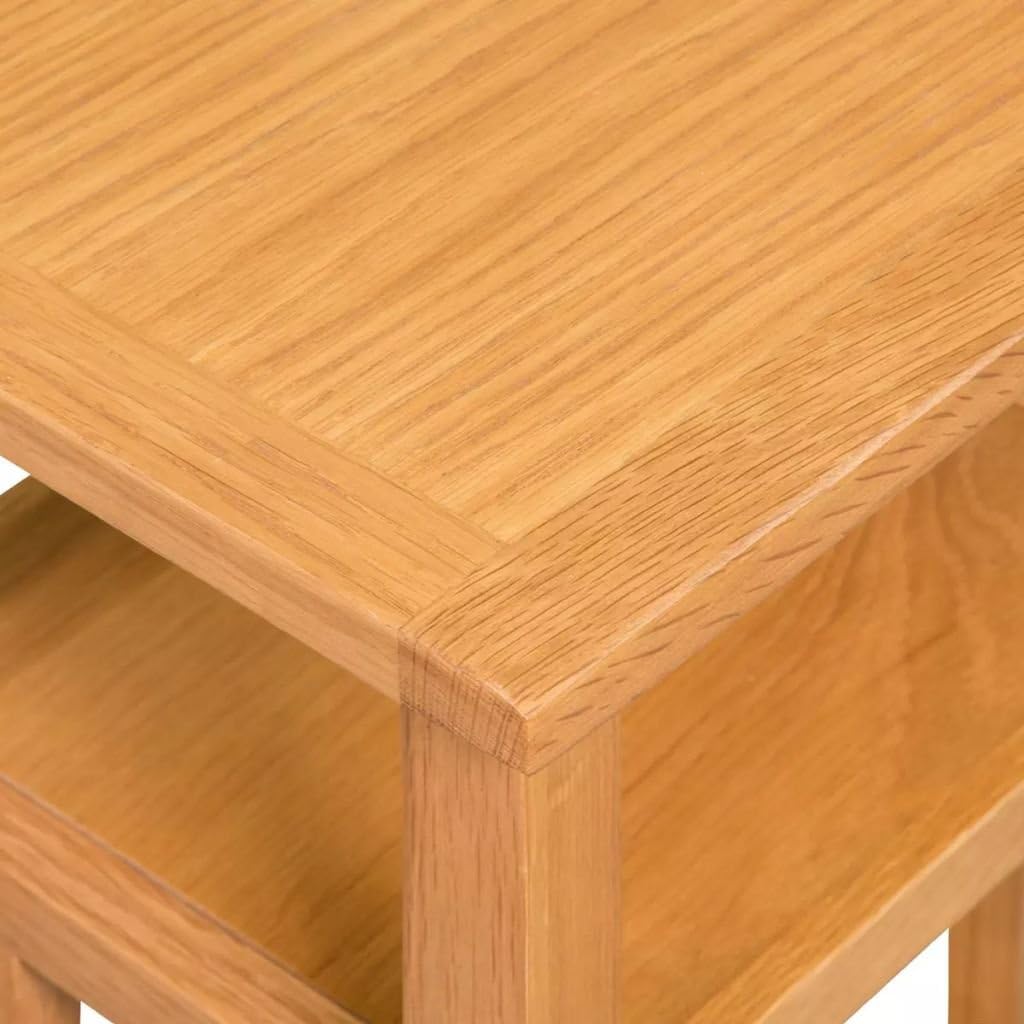 Nightstand with Magazine Shelf, Sturdy Oak Wood End Table Book Shelf Narrow Space Side Table for Home Living Room Bedroom Office Cafe Commercial 10.63X13.78X21.65inch