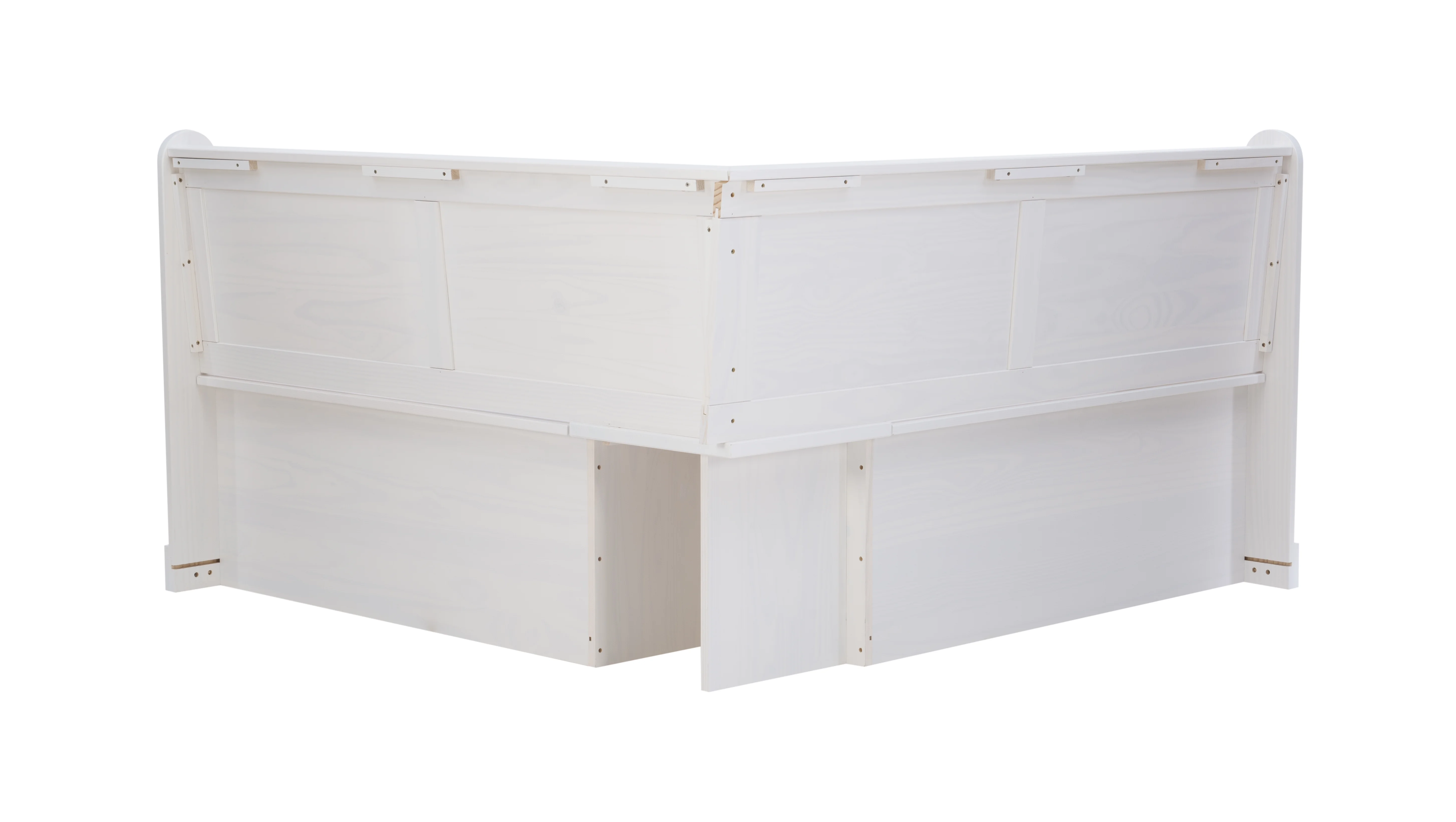 Linon Tobin Wood Corner Dining Breakfast Nook Bench with Storage, Seats 4, White Finish (Table sold separately)