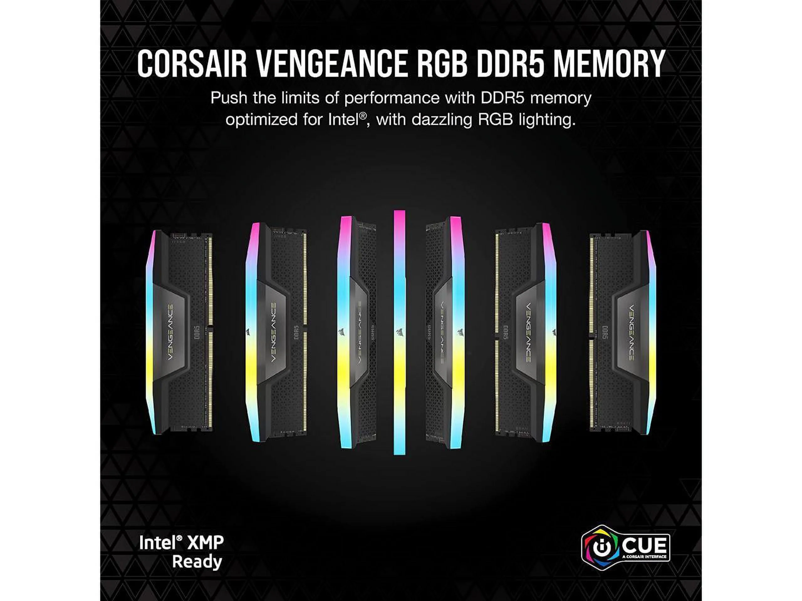 CORSAIR Vengeance RGB 32GB (2 x 16GB) 288-Pin PC RAM DDR5 5200 (PC5 41600) Desktop Memory Model CMH32GX5M2B5200C40